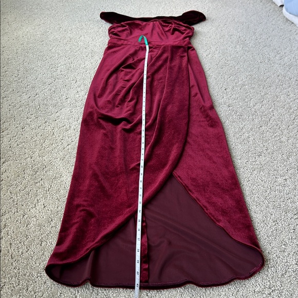 BHLDN Edison Burgundy Velvet Dress Off Shoulder Luxe Evening Formal SZ US 4 NWOT - Picture 12 of 16